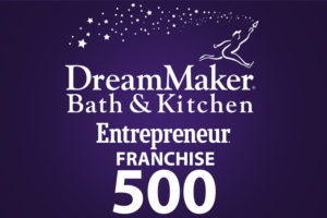 Image showing the DreamMaker® Bath and Kitchen and Entrepreneur Franchise 500 logos