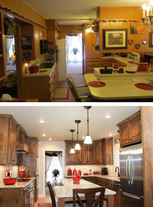 The before and after of one of Steve's kitchen remodels.