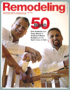 Erik Anderson, left, and Tracy Moore were already on Remodeling Magazine's Big50 list when they decided to buy a DreamMaker Bath & Kitchen franchise. Tracy credits DreamMaker with helping them get through the Great Recession.