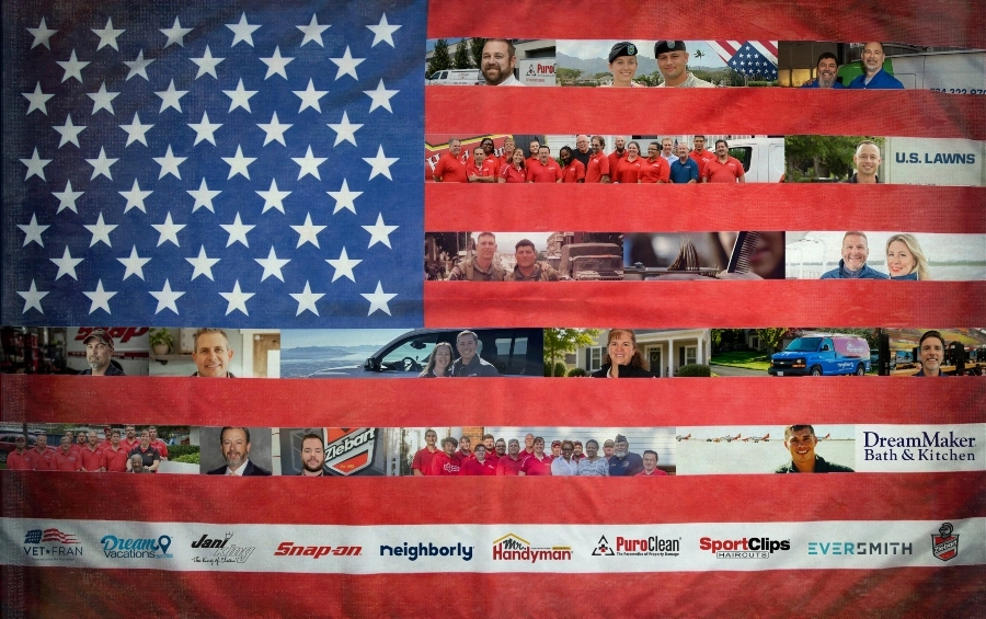 flag with franchises for veterans